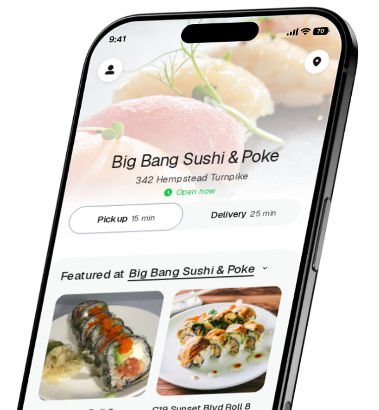 Big Bang Sushi & Poke app preview